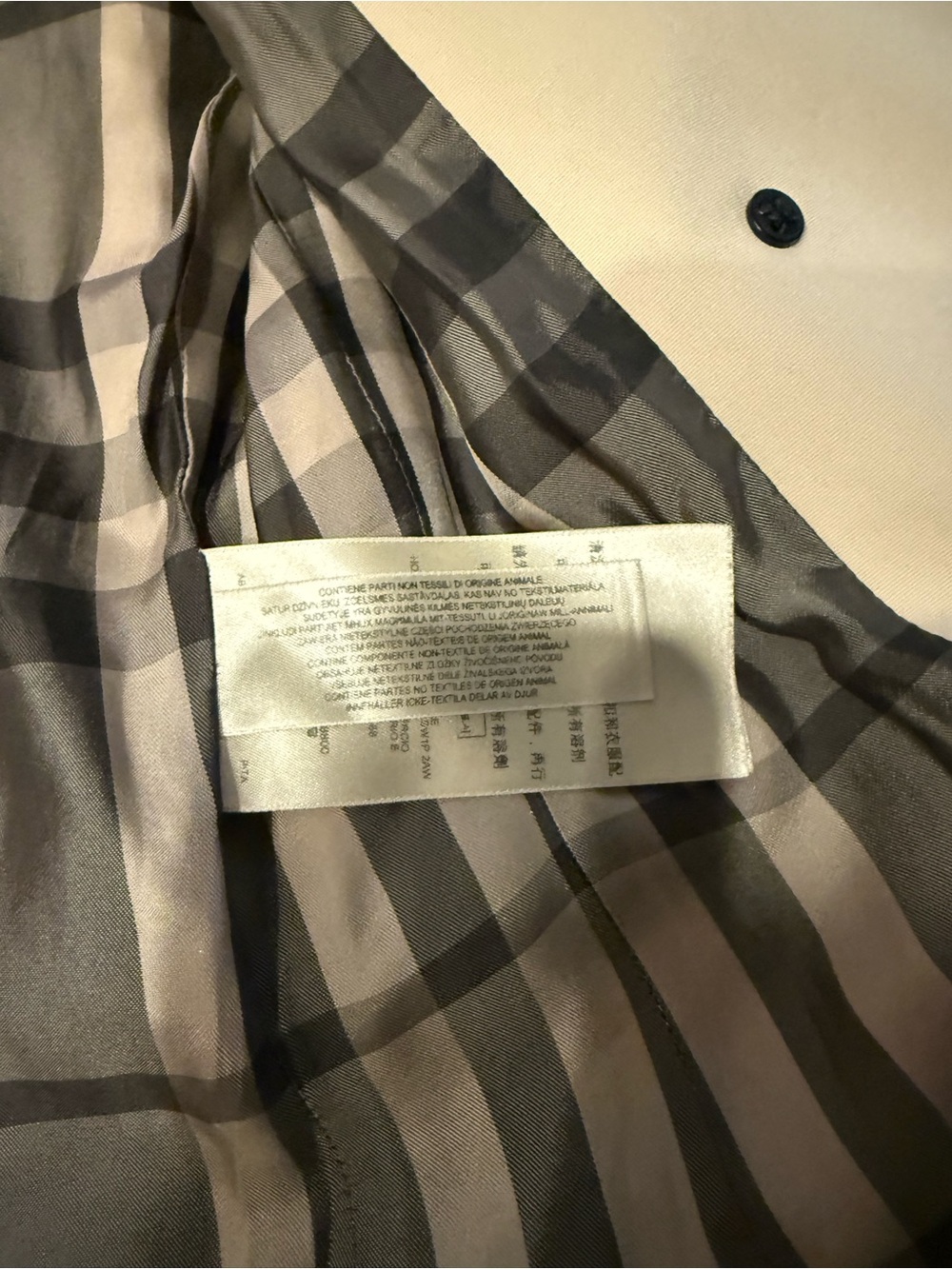 Burberry London Made in Italy Trench Coat Beige Charcoal Mega Check US2 XS - Picture 5 of 8